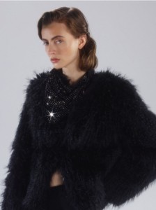 Chusta ze strassem - czarny