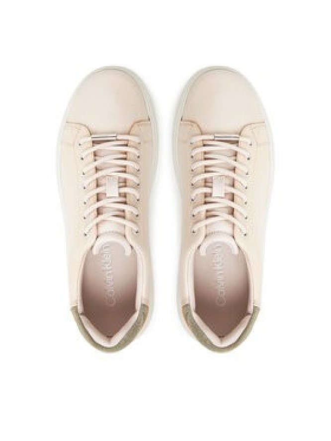 Calvin Klein Sneakersy Cupsole Lace Up Lth HW0HW02540 Beżowy