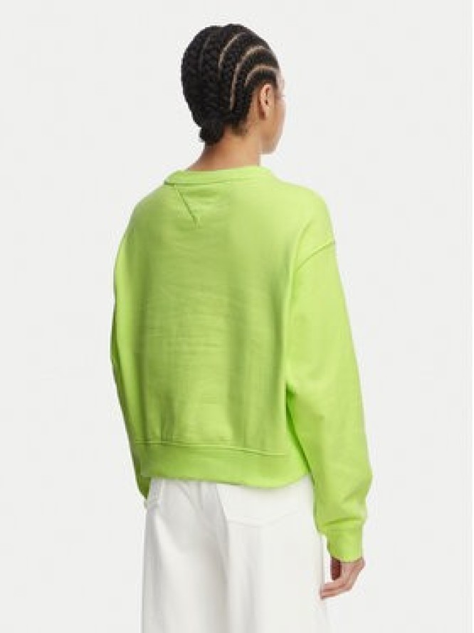 Tommy Jeans Bluza Athleisure Metallic DW0DW22996 Zielony jasny Relaxed Fit