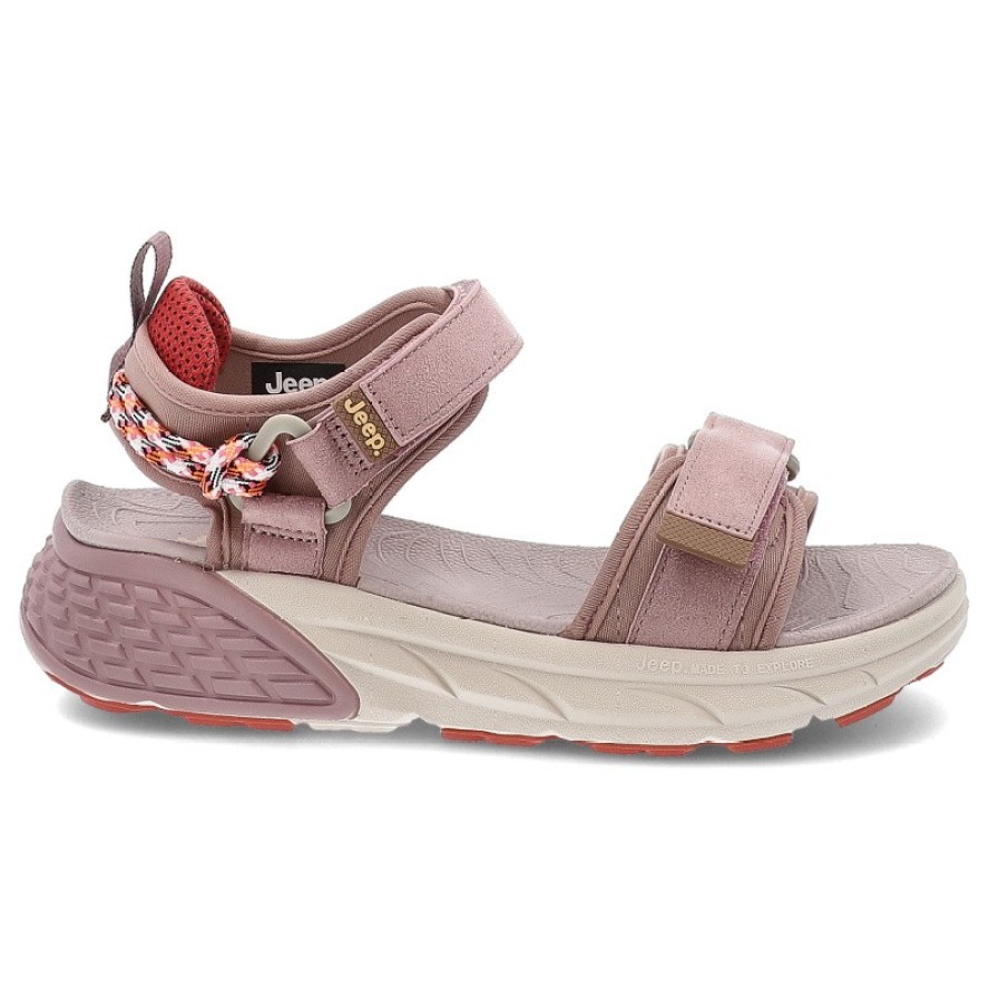 Różowe Sandały Jeep Wygodne Obuwie Damskie