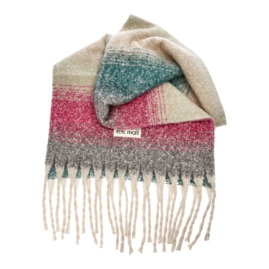 Kolorowy Damski Ciepły Szal Pepe Moll