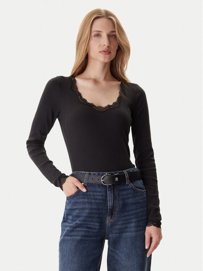 Tommy Hilfiger Bluzka UW0UW06071 Czarny Slim Fit