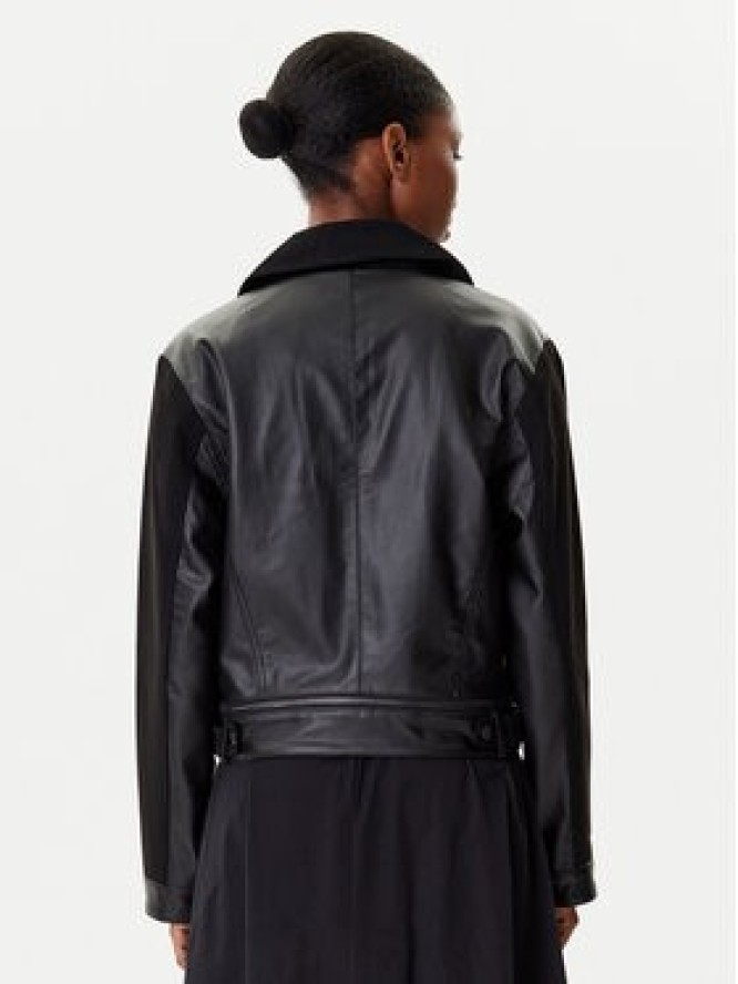 Desigual Kurtka z imitacji skóry Motor 25WWEW53 Czarny Regular Fit