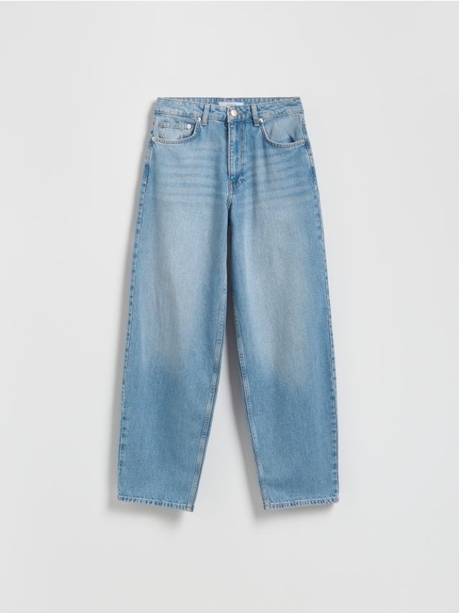 Jeansy barrel leg - niebieski