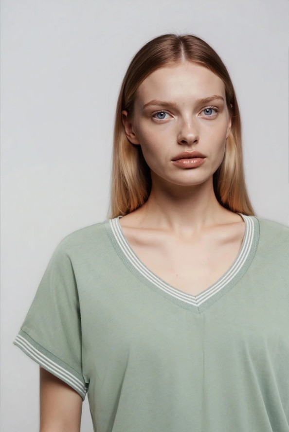 Bluzka z bawełny oliwkowa