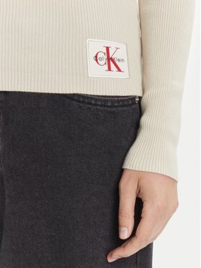 Calvin Klein Jeans Golf LV047D350G Beżowy Regular Fit