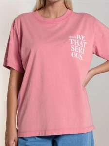 Koszulka z napisem - różowy