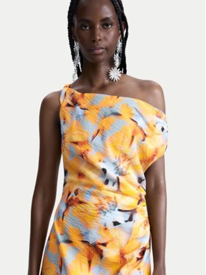 Desigual Sukienka letnia Sol 26SWVW50 Żółty Slim Fit