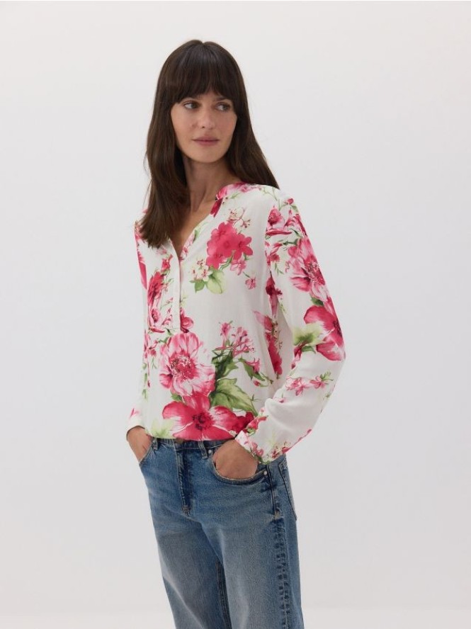 Bluzka z wiskozy - wielobarwny