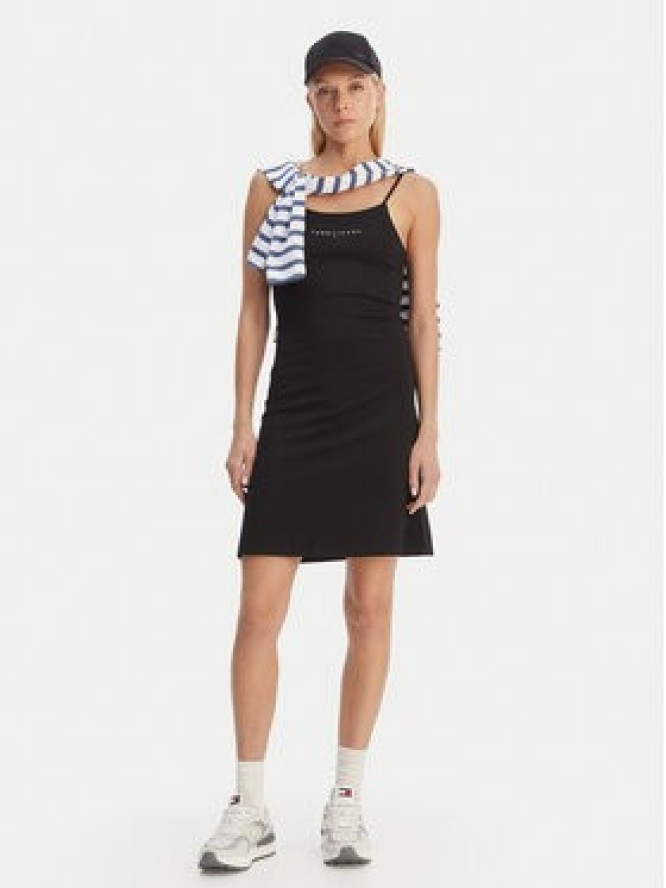 Tommy Jeans Sukienka codzienna Linear DW0DW22338 Czarny Slim Fit