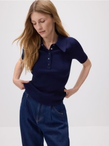 Bluzka w prążek - granatowy