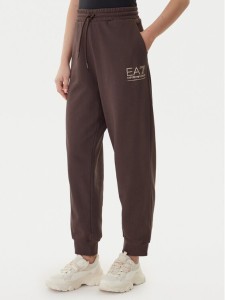 EA7 Emporio Armani Spodnie dresowe 7W000418 AF12473 U6063 Brązowy Regular Fit