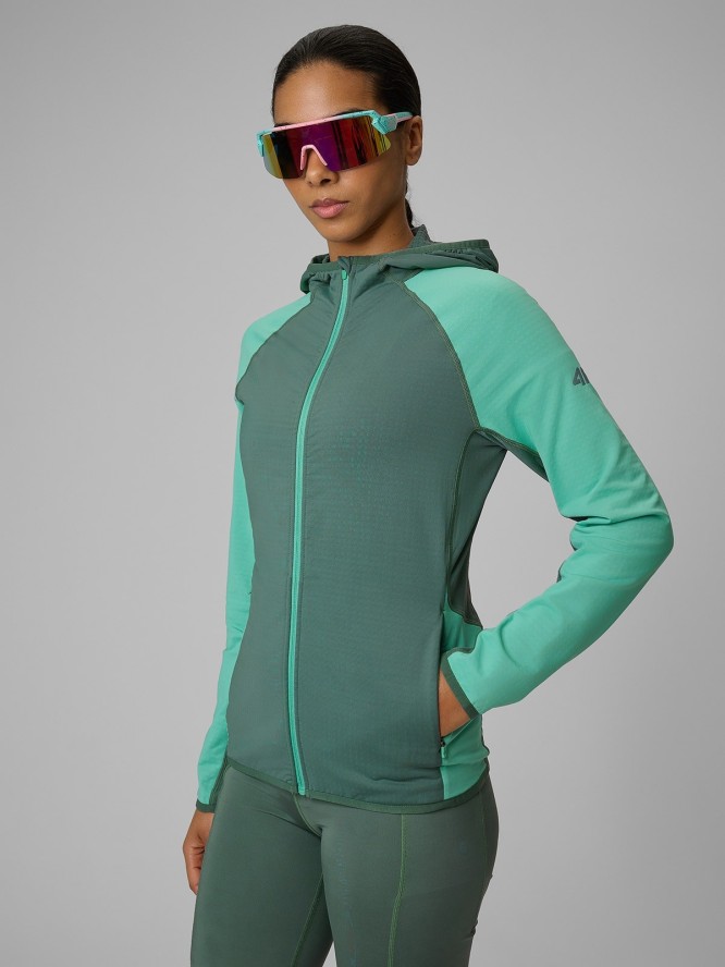 4F Bluza trekkingowa slim z kapturem damska - czerwona L