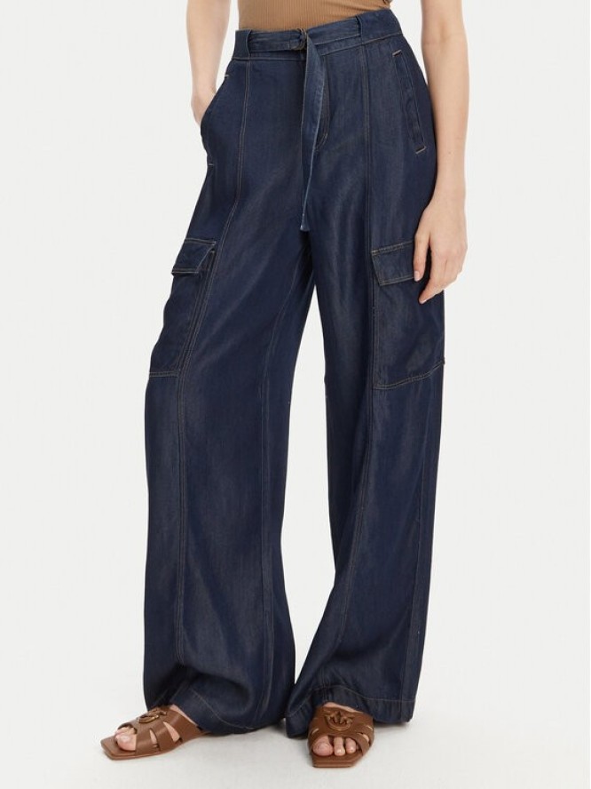 Guess Jeansy W5GA1T D5N61 Granatowy Wide Leg