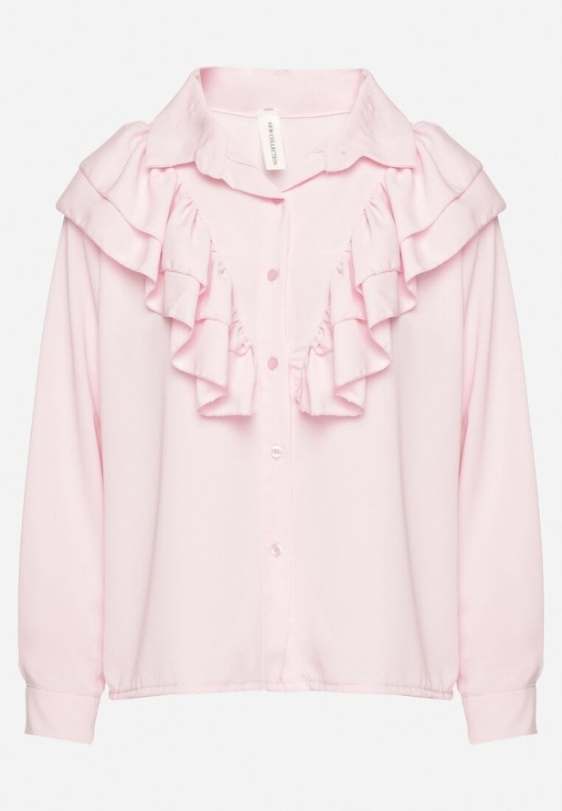 Różowa Koszula z Ozdobną Falbaną Cornelea