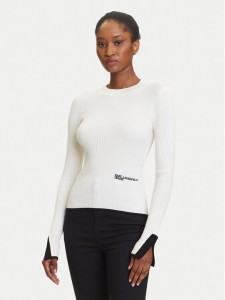 Karl Lagerfeld Jeans Sweter A3W18006 Écru Slim Fit