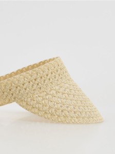 Pleciony daszek - kremowy