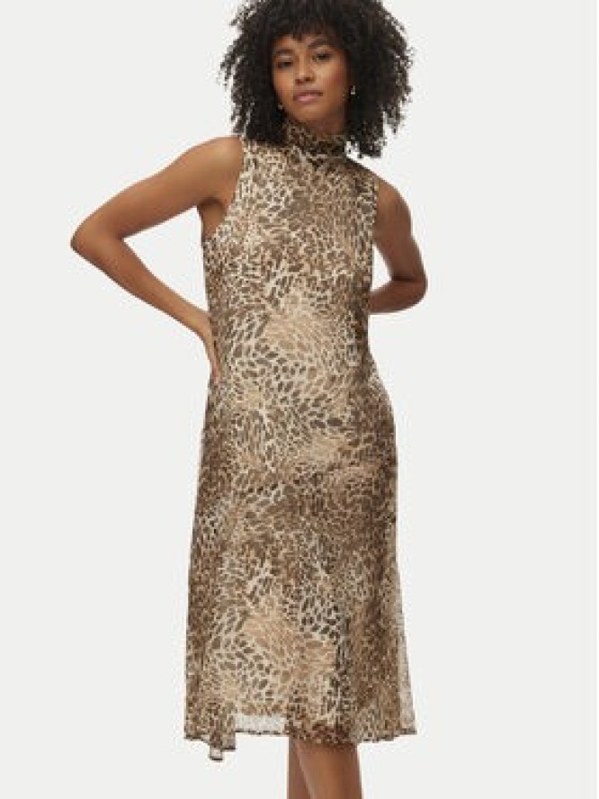 Vero Moda Sukienka letnia Smilla 10345453 Beżowy Regular Fit