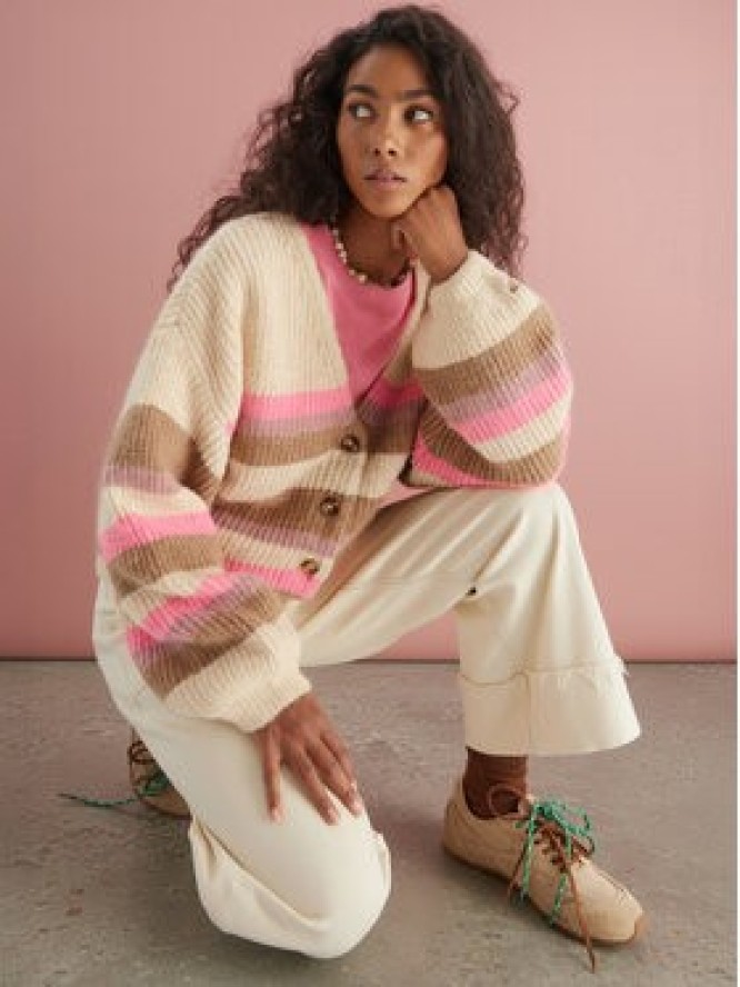 Roxy Kardigan Marble Tiles Stripe ERJSW03669 Beżowy Regular Fit