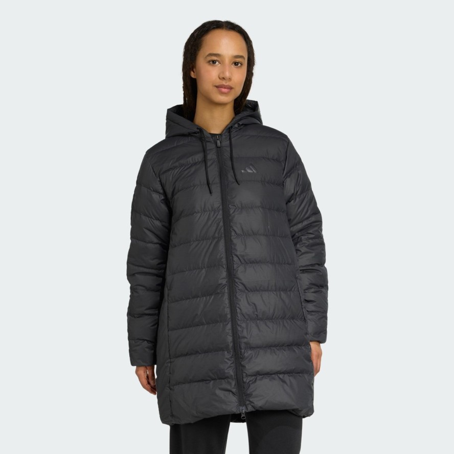 Parka z kapturem Essentials CLIMAWARM 3-Stripes Light Down