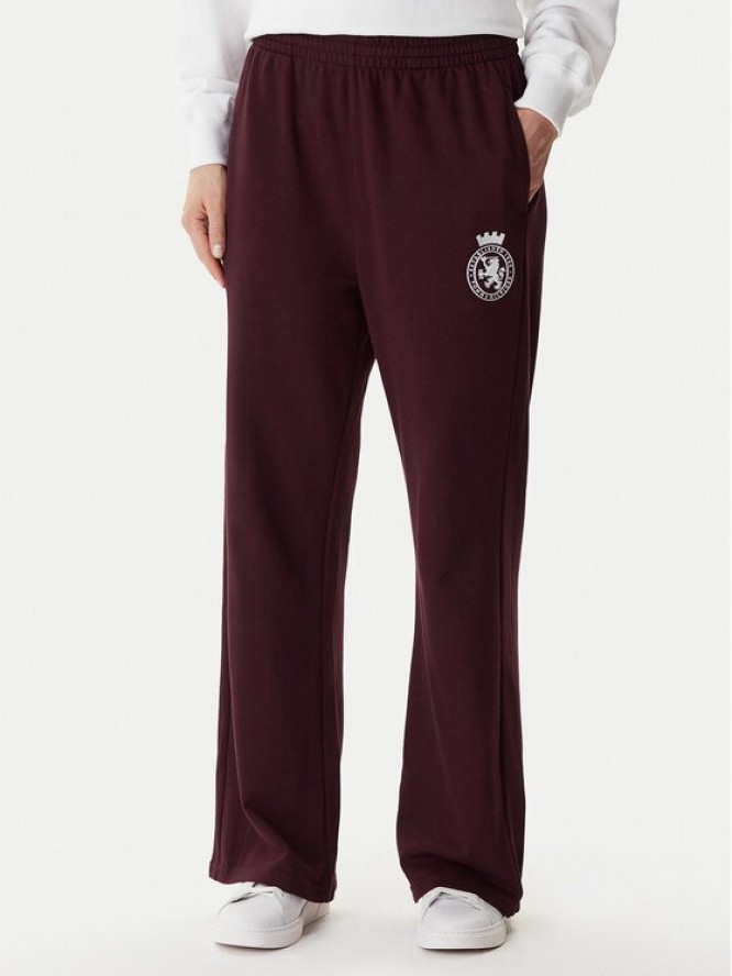 Tommy Hilfiger Spodnie dresowe UW0UW06081 Bordowy Wide Leg