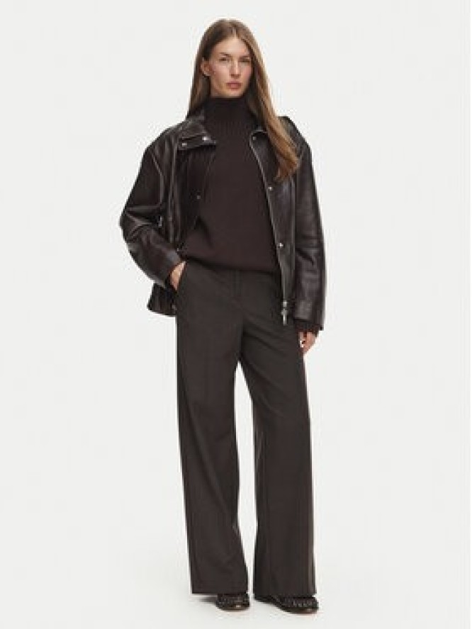 BOSS Kurtka skórzana Savani 50567628 Brązowy ciemny Regular Fit