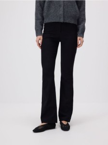 Spodnie flare z wiskozą - czarny