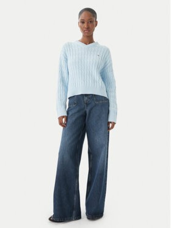 Tommy Hilfiger Sweter WW0WW48433 Niebieski jasny Regular Fit