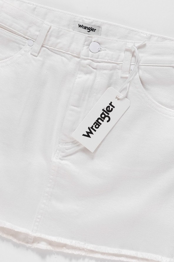 SPÓDNICA JEANSOWA WRANGLER RETRO SKIRT WHITE DAMAGED W241DM12Q 112127919