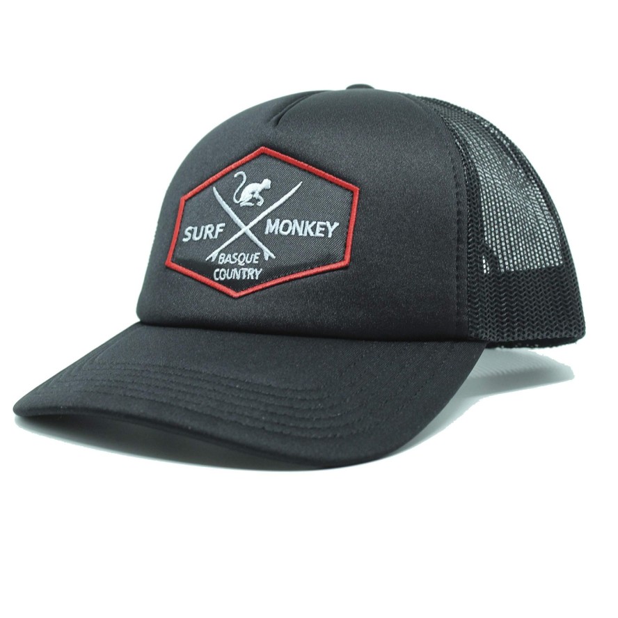 Czapka Trucker pikowana / Uniwersalny rozmiar (Czarny/Czarny)