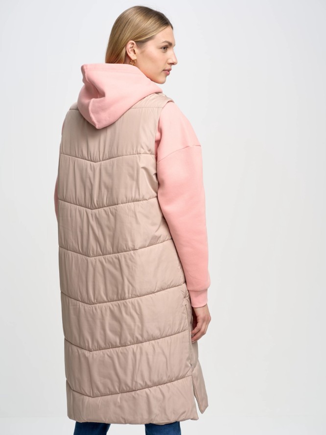 Kamizelka damska pikowana beżowa Nemuna 801