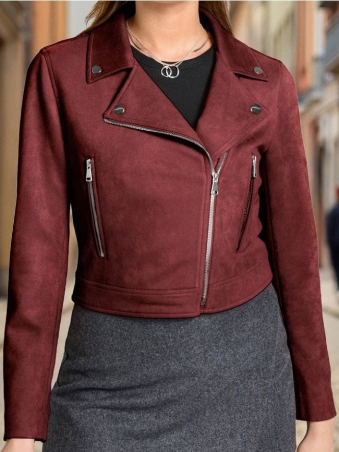 Kurtka ramoneska - bordowy