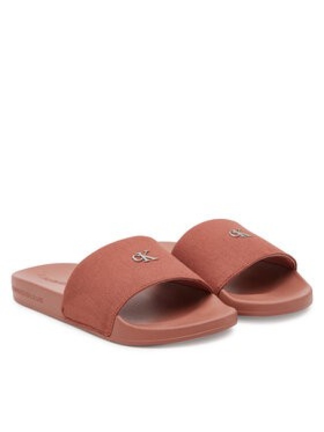 Calvin Klein Jeans Klapki Slide Monogram Hardware YW0YW01713 Koralowy