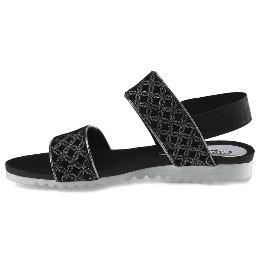 Sandały damskie Chebello, wsuwane i na płaskiej podeszwie, czarne, B509