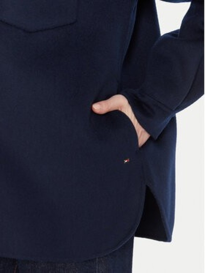 Tommy Hilfiger Płaszcz wełniany WW0WW46558 Granatowy Relaxed Fit