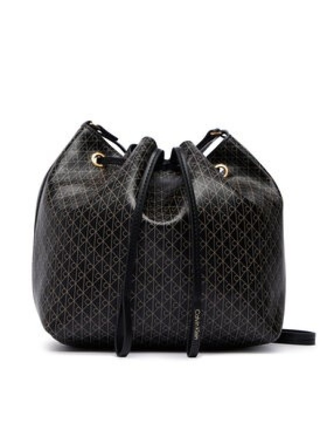 Calvin Klein Torebka Emblem Aop Drawstring Bucket LV04F3785G Czarny