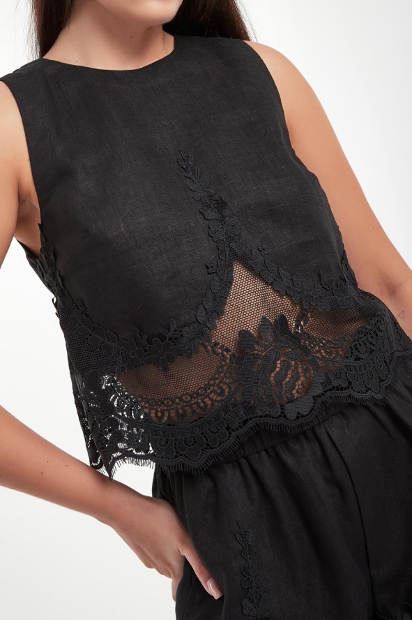 Top damski lniany TWINSET