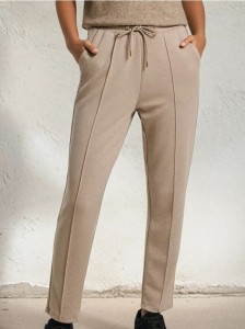 Spodnie z domieszką wiskozy - brązowy