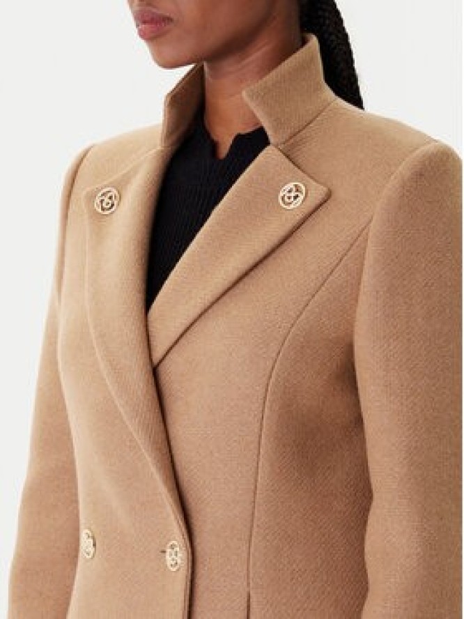 Rinascimento Płaszcz wełniany CFC0126218003 Beżowy Regular Fit