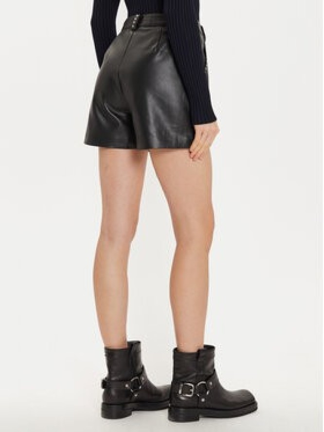 Morgan Szorty z imitacji skóry 242-SHILY Czarny Regular Fit