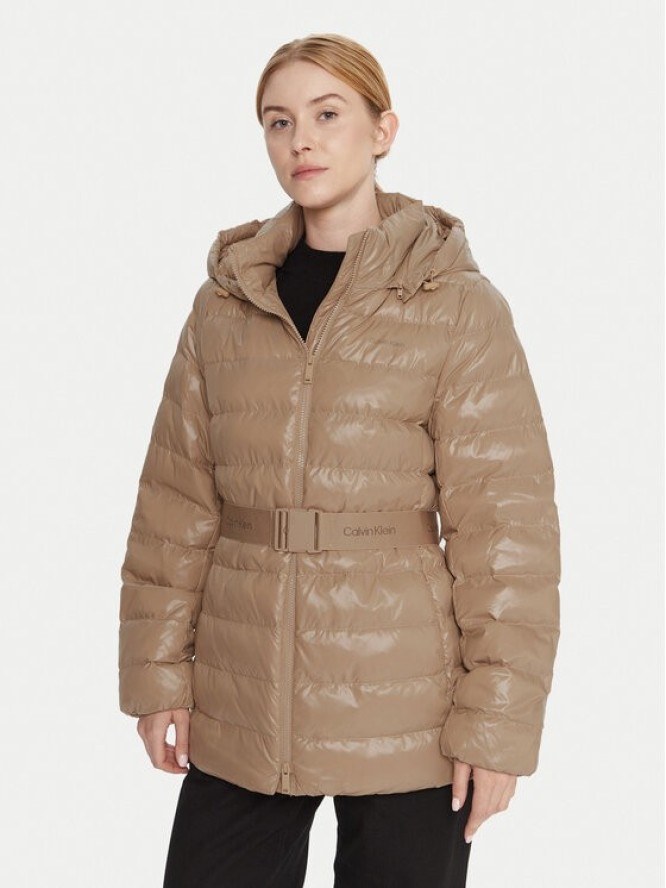 Calvin Klein Kurtka zimowa LV044D542G Beżowy Regular Fit