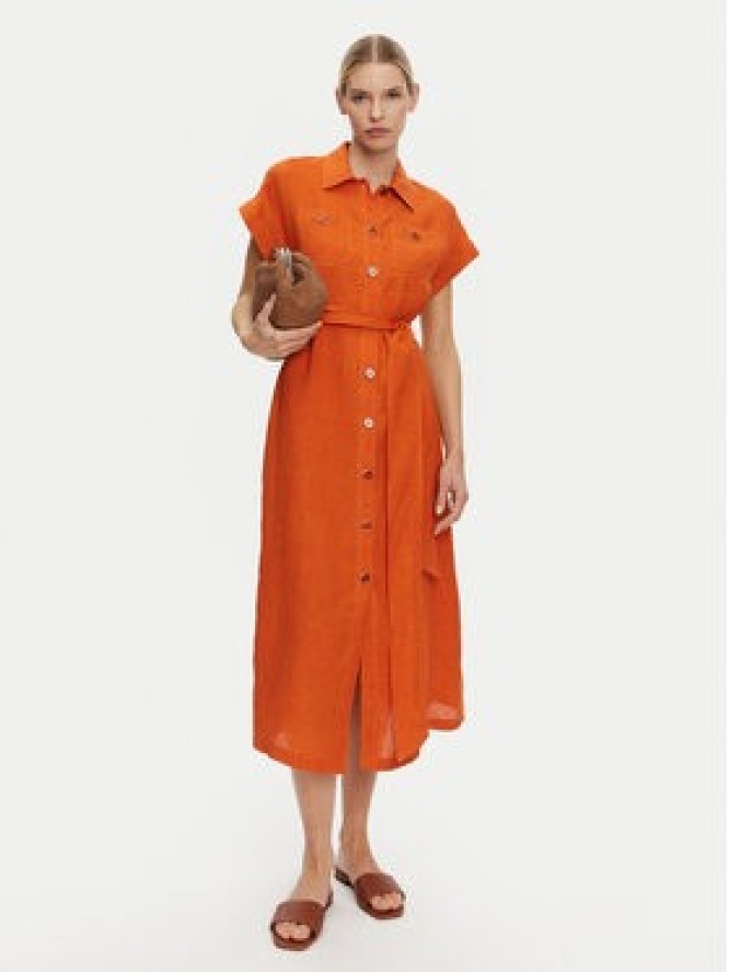 Luisa Spagnoli Sukienka koszulowa Parete 541978 Pomarańczowy Regular Fit