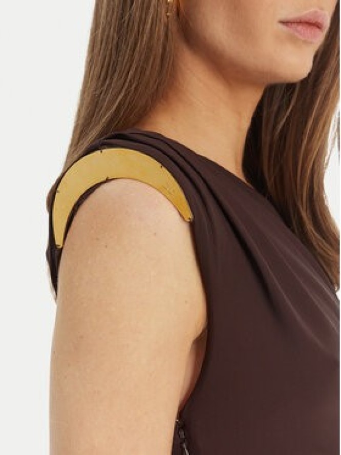 Elisabetta Franchi Sukienka koktajlowa AB-906-61E2-450 Brązowy Regular Fit