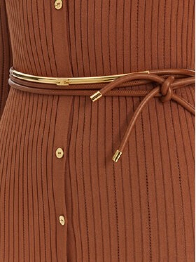 Elisabetta Franchi Sukienka dzianinowa AM-15S-61E2-V490 Brązowy Regular Fit