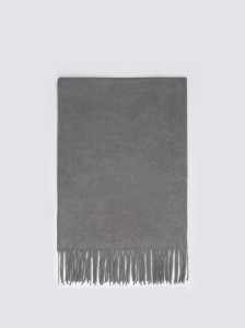 Szal damski z frędzlami szary Herynias 902