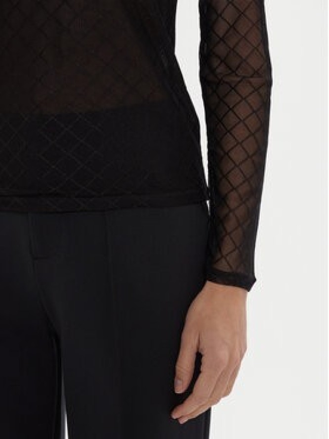 Morgan Bluzka 252-TMESH Czarny Slim Fit