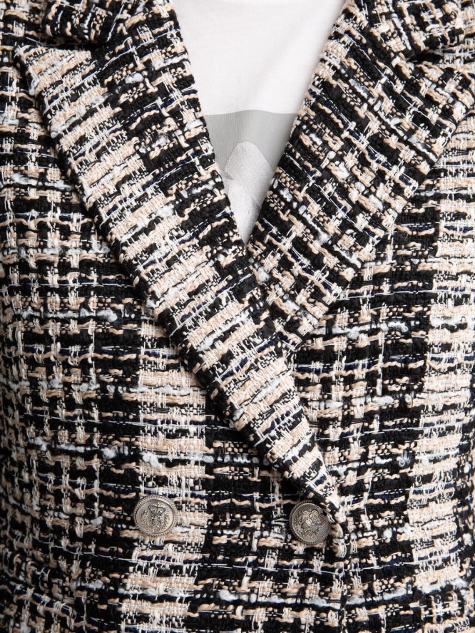 Marynarka damska dwurzędowa w kratę Panetri 000