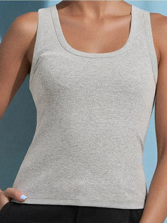 Top na ramiączkach - srebrny