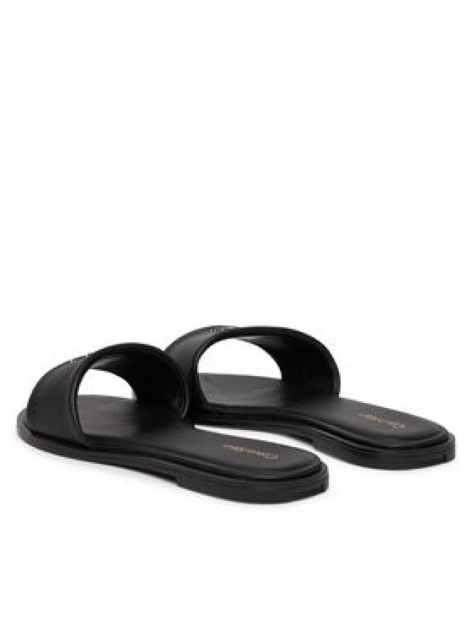 Calvin Klein Klapki Round Flat Sndl Lth Bar Hw 2 HW0HW02925 Czarny