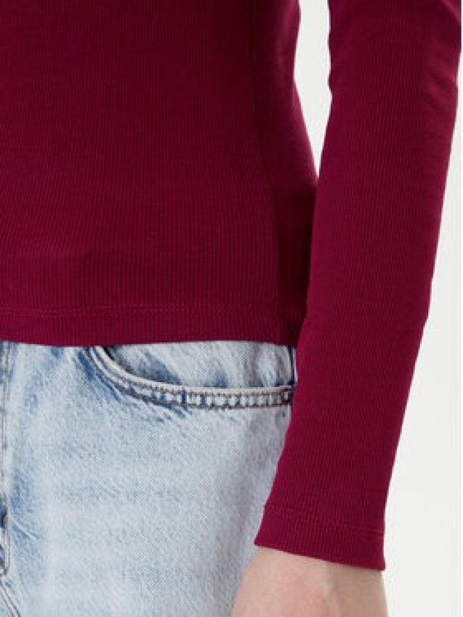 Tommy Jeans Bluzka Essential DW0DW21933 Bordowy Slim Fit
